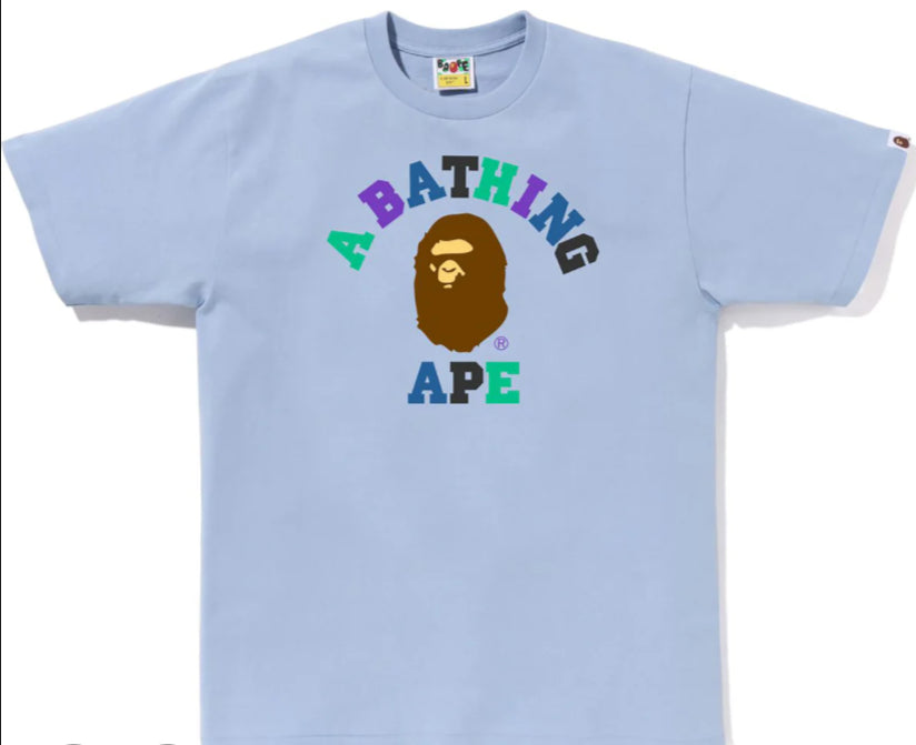 A Bathing Ape “College” Tee Blue