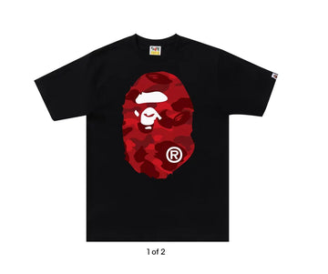 BAPE Color Camo “Big Ape Head” Tee Red