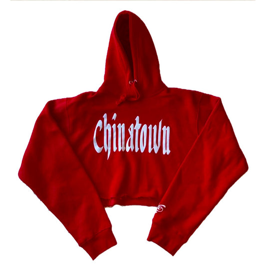 Vital “Chinatown Staple” Red Cropped Jogger Hoodie