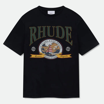 Rhude Monaco Regatta “Vintage Black” T-shirt Tops